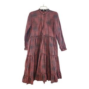 Generation basic sz 10 dress tiered half button front cottagecore Prairie cotton